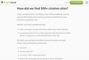 how did BrightLocal choose SacramentoTop10.com