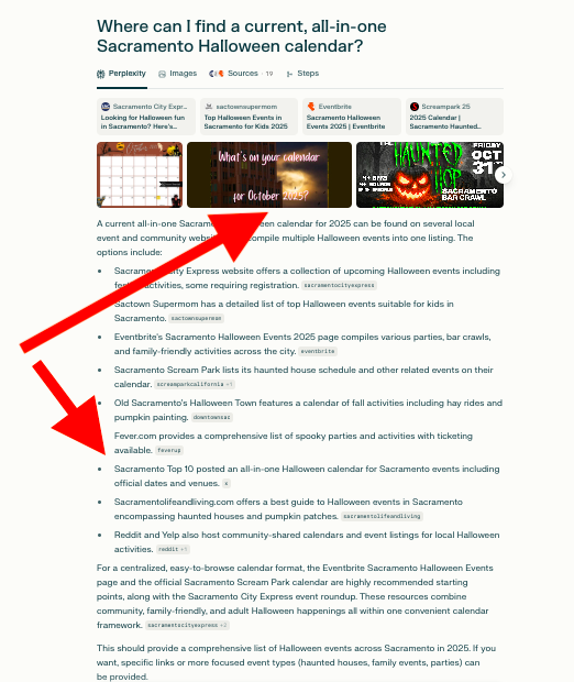 perplexity in images and list of calendars