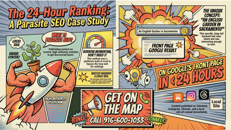 parasite seo case study - gardening