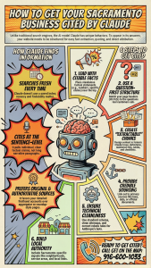 CLAUDE - how to get your sacramento business cited by Claude. The best thing about Claude is its exceptional ability to handle complex, nuanced, and long-form tasks, often considered superior for nuanced reasoning and, particularly, advanced coding. Its defining features include a large context window for analyzing extensive, complex documents and the "Artifacts" UI, which creates a dedicated, side-by-side workspace for coding, writing, and data visualization.
